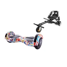 8 inch Hoverboard met Schokdempers Hoverkart, Transformers Splash, Standaard Afstand en Zwarte Hoverkart met Schokdempers, Smart Balance