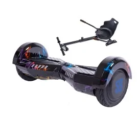 6.5 inch Hoverboard met Standaard Hoverkart, Transformers Thunderstorm Blue, Standaard Afstand en Zwarte Hoverkart, Smart Balance