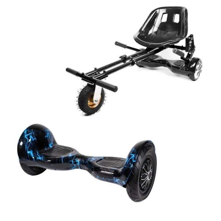 10 inch Hoverboard met Schokdempers Hoverkart, Off-Road Thunderstorm, Standaard Afstand en Zwarte Hoverkart met Schokdempers, Smart Balance