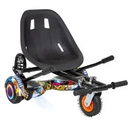 6.5 inch Hoverboard with Suspensions Hoverkart, Regular HipHop PRO, Standard Range and Black Seat with Double Suspension Set, Smart Balance