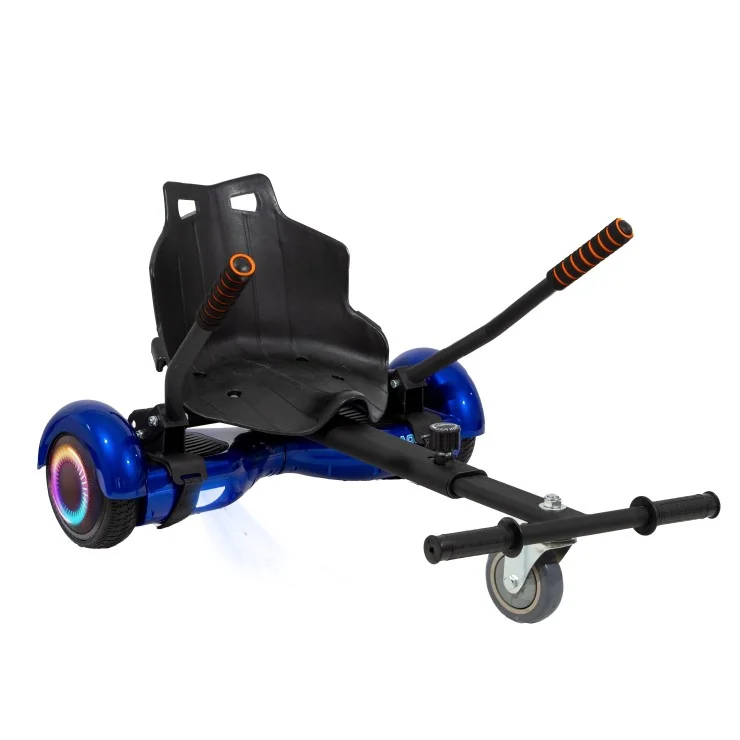 6.5 inch Hoverboard met Standaard Hoverkart, Regular Blue PowerBoard PRO, Verlengde Afstand en Zwarte Hoverkart, Smart Balance