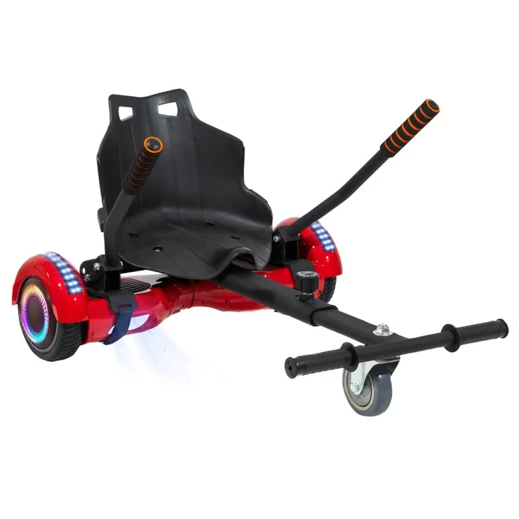 6.5 inch Hoverboard with Standard Hoverkart, Regular Red PRO, Extended Range and Black Ergonomic Seat, Smart Balance