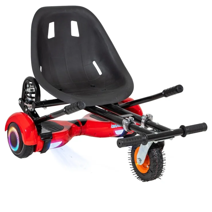 Hoverboard 6.5 Pouces et Hoverkart avec Amortisseurs, Regular Red PowerBoard PRO, Grande Autonomie et Hoverkart Noir avec Amortisseurs, Smart Balance