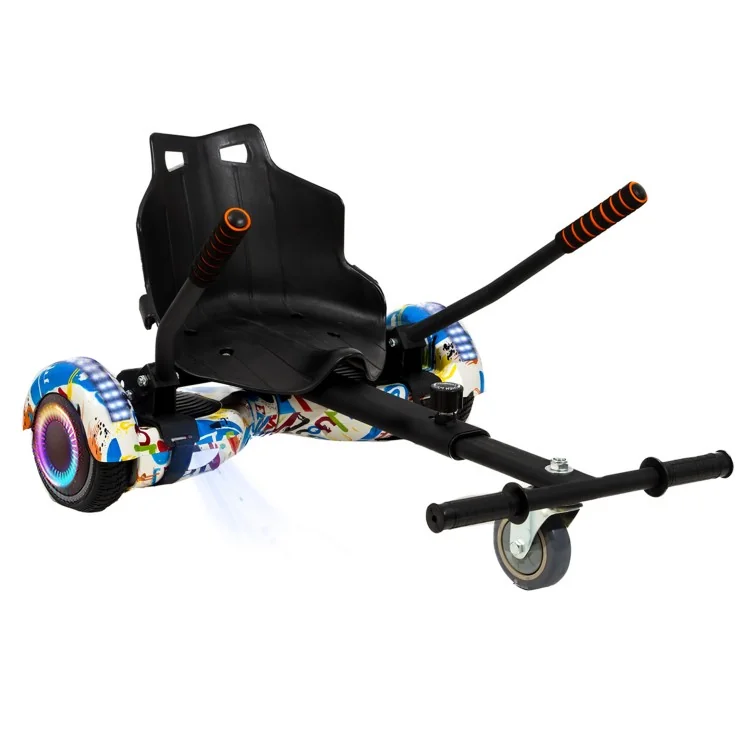 6.5 inch Hoverboard met Standaard Hoverkart, Regular Splash PRO, Verlengde Afstand en Zwarte Hoverkart, Smart Balance