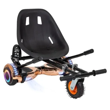 6.5 inch Hoverboard with Suspensions Hoverkart, Regular Iron PRO, Extended Range and Black Seat with Double Suspension Set, Smart Balance
