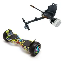 8.5 inch Hoverboard with Standard Hoverkart, Hummer HipHop PRO, Extended Range and Black Ergonomic Seat, Smart Balance