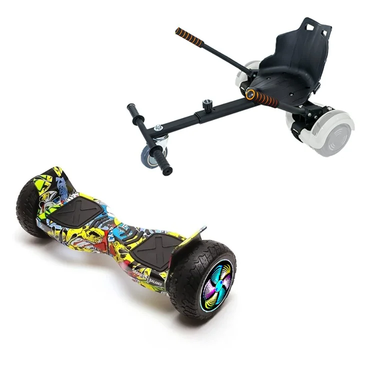 Paket Hoverboard Standard Go Kart 8.5 tums, Hummer HipHop PRO, Lång Räckvidd och Svart Hoverkart, Smart Balance