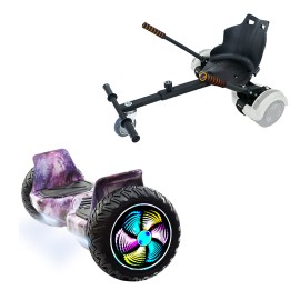 8.5 Zoll Hoverboard mit Standard Sitz, Hummer Galaxy PRO, Maximale Reichweite und Schwarz Hoverboard Sitz, Smart Balance