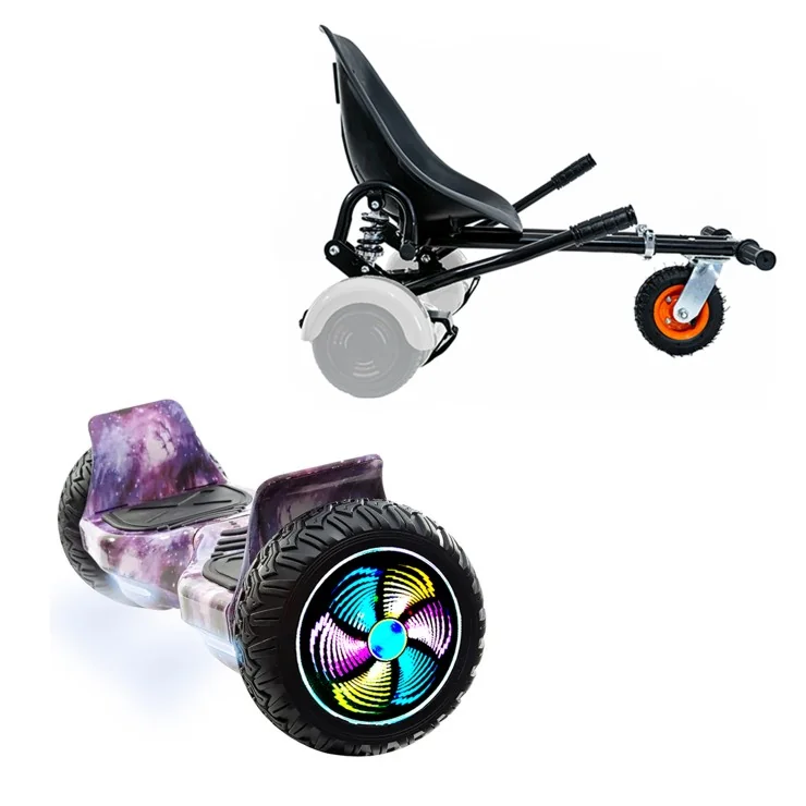 8.5 inch Hoverboard with Suspensions Hoverkart, Hummer Galaxy PRO, Extended Range and Black Seat with Double Suspension Set, Smart Balance