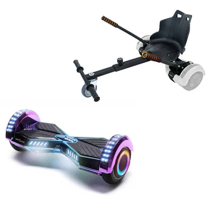 6.5 inch Hoverboard with Standard Hoverkart, Transformers Dakota PRO, Extended Range and Black Ergonomic Seat, Smart Balance