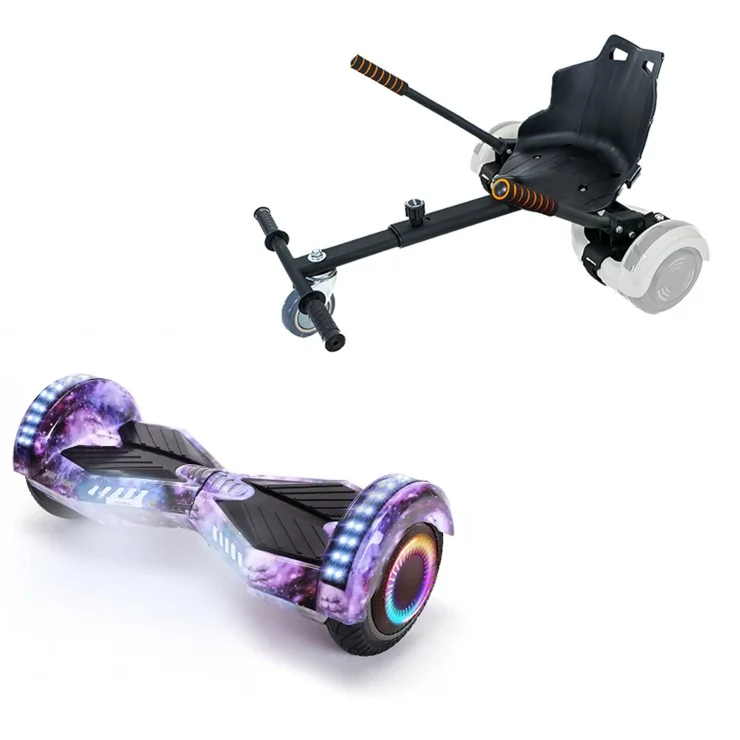 Hoverboard 6.5 Pouces et Standard Hoverkart Kit, Transformers Galaxy PRO, Grande Autonomie et Hoverkart Noir Standard, Smart Balance