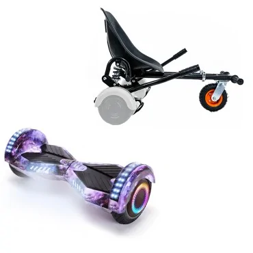 6.5 inch Hoverboard with Suspensions Hoverkart, Transformers Galaxy PRO, Extended Range and Black Seat with Double Suspension Set, Smart Balance