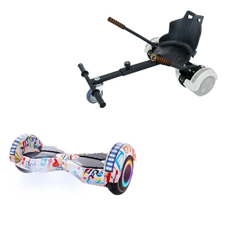 Paket Hoverboard Standard Go Kart 6.5 tums, Transformers Splash PRO, Lång Räckvidd och Svart Hoverkart, Smart Balance