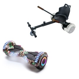 6.5 inch Hoverboard with Standard Hoverkart, Transformers SkullColor PRO, Standard Range and Black Ergonomic Seat, Smart Balance