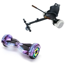 8 inch Hoverboard with Standard Hoverkart, Transformers Galaxy PRO, Extended Range and Black Ergonomic Seat, Smart Balance