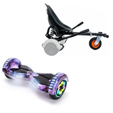 8 inch Hoverboard with Suspensions Hoverkart, Transformers Galaxy PRO, Extended Range and Black Seat with Double Suspension Set, Smart Balance