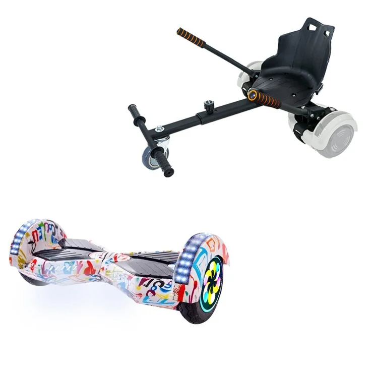 8 inch Hoverboard met Standaard Hoverkart, Transformers Splash PRO, Verlengde Afstand en Zwarte Hoverkart, Smart Balance