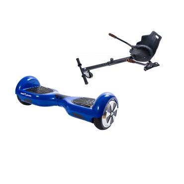 Paket Hoverboard Go-Kart, Smart Balance Regular Blue PowerBoard, 6.5 Tum, Dual Motors 36V, 700Wat, Bluetooth-hogtalare, LED-lju