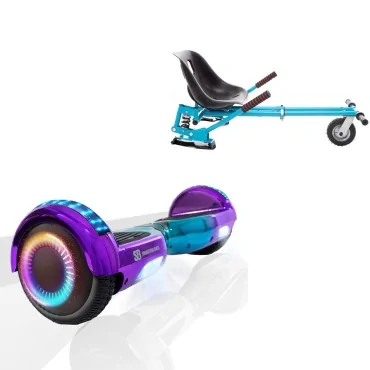 6.5 inch Hoverboard with Suspensions Hoverkart, Regular Dakota PRO, Extended Range and Blue Seat with Double Suspension Set, Smart Balance