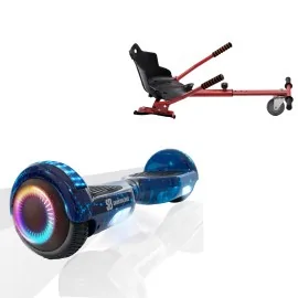 6.5 inch Hoverboard met Standaard Hoverkart, Regular Galaxy Blue PRO, Standard Afstand en Rood Hoverkart, Smart Balance