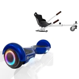 6.5 inch Hoverboard met Standaard Hoverkart, Regular Blue PowerBoard PRO, Verlengde Afstand en Wit Hoverkart, Smart Balance