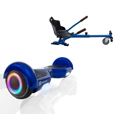 Paket Hoverboard Standard Go Kart 6.5 tums, Regular Blue PowerBoard PRO, Lång Räckvidd och Blå Hoverkart, Smart Balance