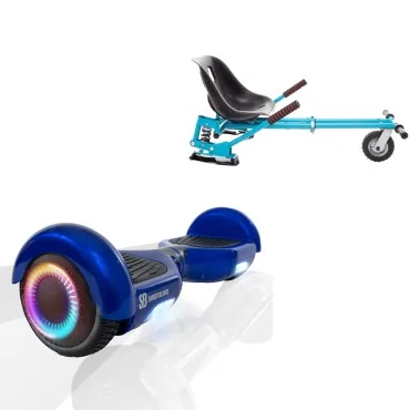 6.5 Zoll Hoverboard mit Stoßdämpfern Sitz, Regular Blue PowerBoard PRO, Maximale Reichweite und Blau Stoßdämpfern Hoverboard Sitz, Smart Balance