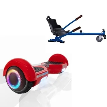 6.5 inch Hoverboard with Standard Hoverkart, Regular Red PowerBoard PRO, Extended Range and Blue Ergonomic Seat, Smart Balance