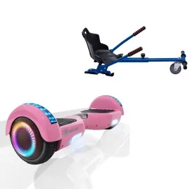 6.5 Zoll Hoverboard mit Standard Sitz, Regular Pink PRO, Maximale Reichweite und Blau Hoverboard Sitz, Smart Balance