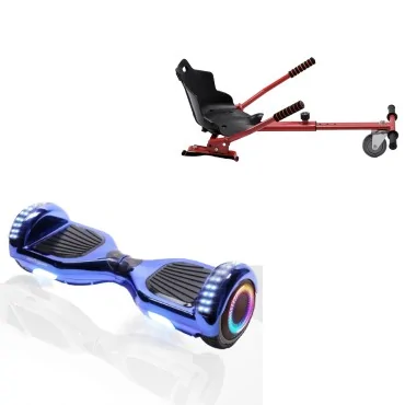 6.5 inch Hoverboard with Standard Hoverkart, Regular ElectroBlue PRO, Extended Range and Red Ergonomic Seat, Smart Balance