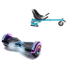 Paket Hoverboard Go Kart med Stötdämpare, 6.5 tums, Transformers Dakota PRO, Lång Räckvidd och Blå Hoverkart med Stötdämpare, Smart Balance
