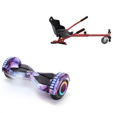 6.5 inch Hoverboard with Standard Hoverkart, Transformers Galaxy PRO, Extended Range and Red Ergonomic Seat, Smart Balance