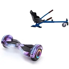 6.5 inch Hoverboard with Standard Hoverkart, Transformers Galaxy PRO, Extended Range and Blue Ergonomic Seat, Smart Balance