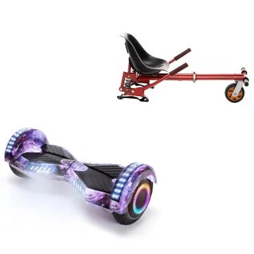 6.5 inch Hoverboard with Suspensions Hoverkart, Transformers Galaxy PRO, Extended Range and Red Seat with Double Suspension Set, Smart Balance