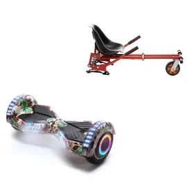 6.5 inch Hoverboard with Suspensions Hoverkart, Transformers SkullColor PRO, Standard Range and Red Seat with Double Suspension Set, Smart Balance