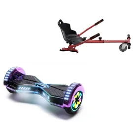 8 inch Hoverboard with Standard Hoverkart, Transformers Dakota PRO, Extended Range and Red Ergonomic Seat, Smart Balance