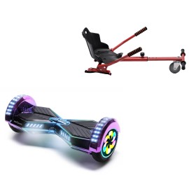 8 Zoll Hoverboard mit Standard Sitz, Transformers Dakota PRO, Maximale Reichweite und Rot Hoverboard Sitz, Smart Balance