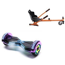 8 Zoll Hoverboard mit Standard Sitz, Transformers Dakota PRO, Maximale Reichweite und Orange Hoverboard Sitz, Smart Balance