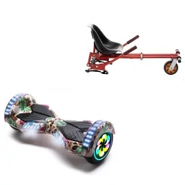 8 inch Hoverboard with Suspensions Hoverkart, Transformers SkullColor PRO, Extended Range and Red Seat with Double Suspension Set, Smart Balance