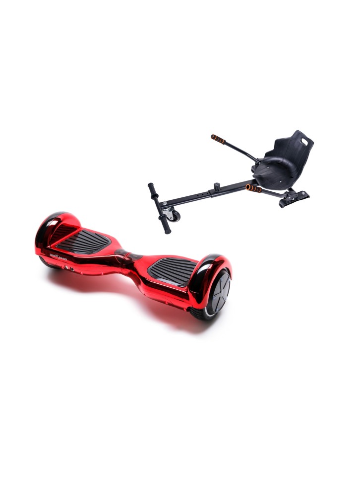 Paquet Go-Kart Hoverboard, Smart Balance Regular ElectroRed, 6.5 Pouces, Deux Moteurs 36V, 700Watts, Bluetooth, Lumieres LED , H