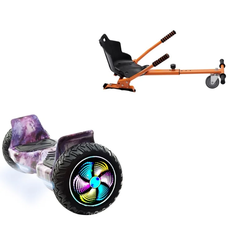 Paket Hoverboard Standard Go Kart 8.5 tums, Hummer Galaxy PRO, Standard Räckvidd och Orange Hoverkart, Smart Balance