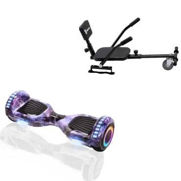 6.5 inch Hoverboard with Comfort Hoverkart, Regular Galaxy PRO, Extended Range and Black Comfort Seat, Smart Balance