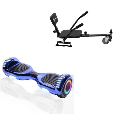 Paket Hoverboard Comfort Go Kart 6.5 tums, Regular ElectroBlue PRO, Lång Räckvidd och Svart Comfort Hoverkart, Smart Balance