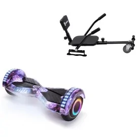 Paket Hoverboard Comfort Go Kart 6.5 tums, Transformers Galaxy PRO, Lång Räckvidd och Svart Comfort Hoverkart, Smart Balance