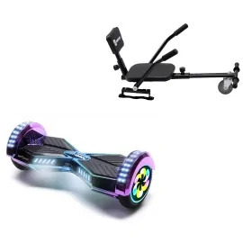 Paket Hoverboard Comfort Go Kart 8 tums, Transformers Dakota PRO, Lång Räckvidd och Svart Comfort Hoverkart, Smart Balance