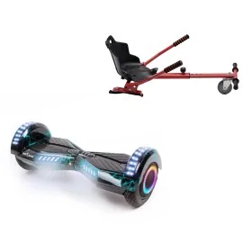 6.5 inch Hoverboard with Standard Hoverkart, Transformers Thunderstorm PRO, Extended Range and Red Ergonomic Seat, Smart Balance