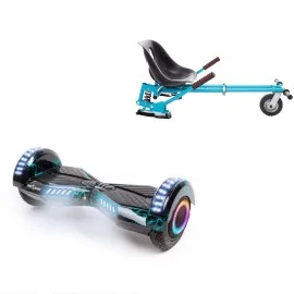 6.5 inch Hoverboard with Suspensions Hoverkart, Transformers Thunderstorm PRO, Standard Range and Blue Seat with Double Suspension Set, Smart Balance