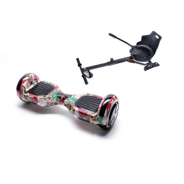 Paquet Go-Kart Hoverboard, Smart Balance Regular SkullColor, 6.5 Pouces, Deux Moteurs 36V, 700Watts, Bluetooth, Lumieres LED , H
