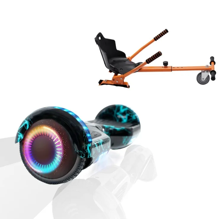 6.5 inch Hoverboard with Standard Hoverkart, Regular Thunderstorm PRO, Standard Range and Orange Ergonomic Seat, Smart Balance