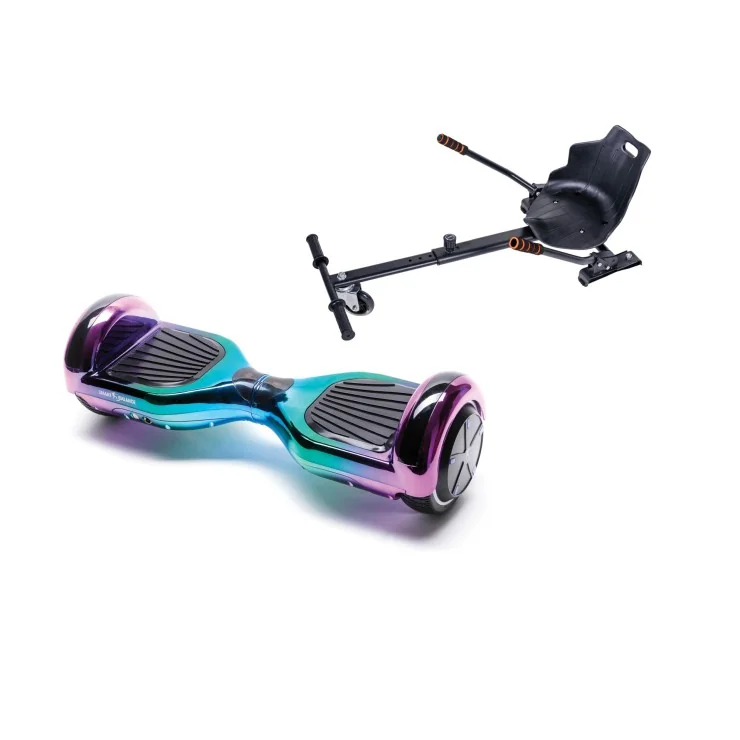 6.5 inch Hoverboard met Standaard Hoverkart, Regular Dakota, Verlengde Afstand en Zwarte Hoverkart, Smart Balance